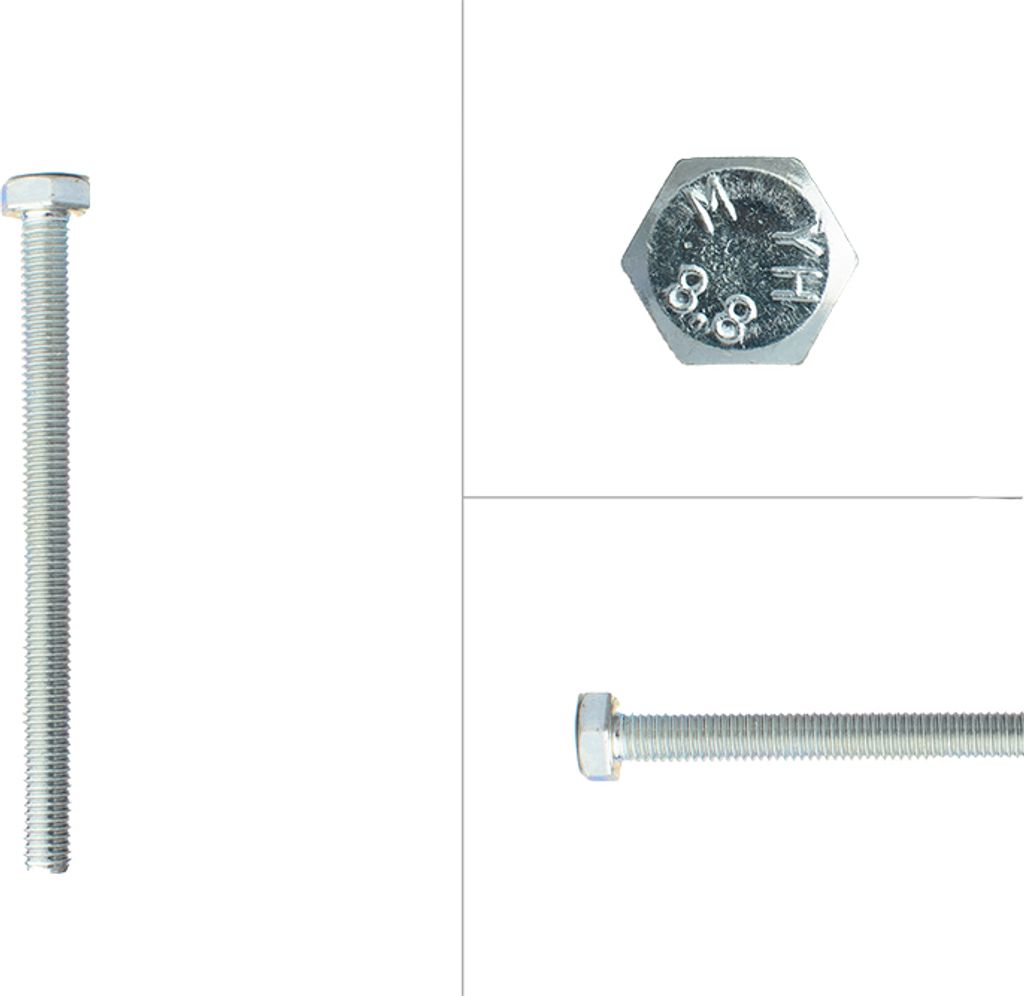 Sechskantschrauben verzinkt M8 x 100 mm - 100 Stück