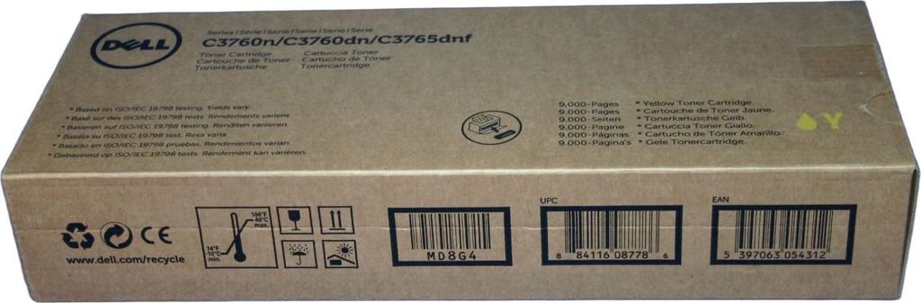 Dell MD8G4 Tonerkartusche F8N91 Gelb für Dell C3760N
