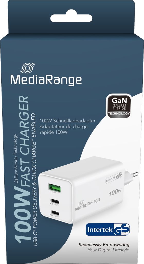 MediaRange MRMA123 MediaRange Ladegerät 100W 3-Port 2x Productafbeelding 