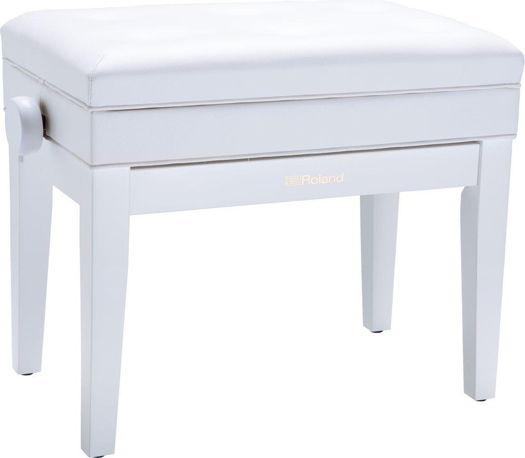 Roland Klavierbank in weißem Satin-Finish mit gepolstertem Vinyl-Sitz – RPB-400WH