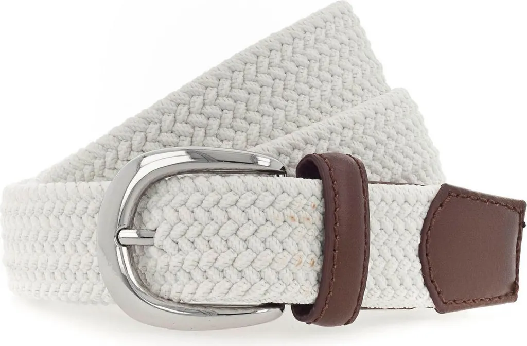 Vanzetti Cintura Donna Intrecciata 3 cm W110 Cream-White - Eleganza Tedesca