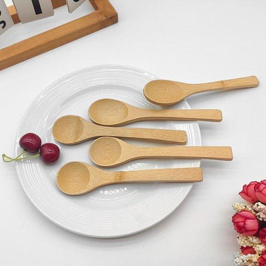 Bamboe-Lepels-Set für Honig, Tee, Kaffee, Eis und Suppe