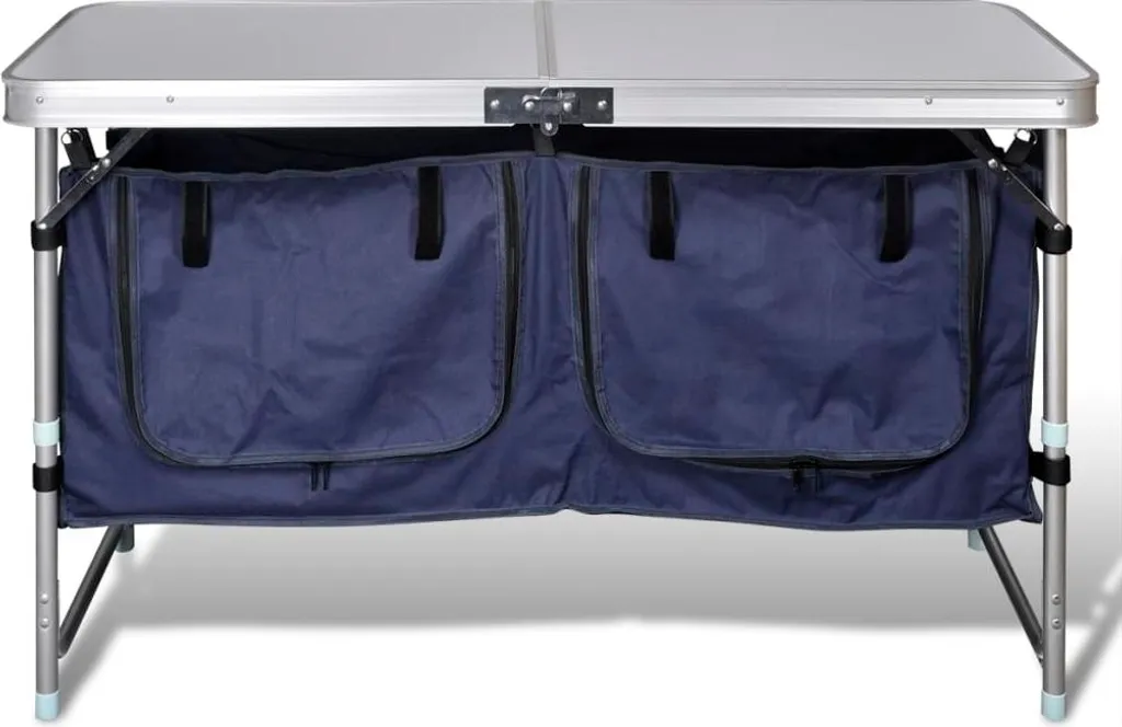 vidaXL Meuble de camping pliable en aluminium avec rangement intégré
