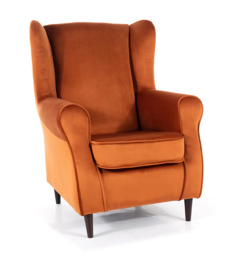 Fauteuil de Salon ZLATAN Cannelle : Confort Moelleux et Design Épuré