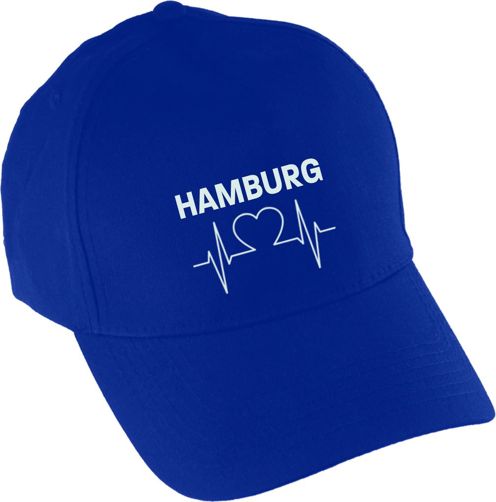 multifanshop Baseballcap - Hamburg - Herzschlag, blau, Produktbild 