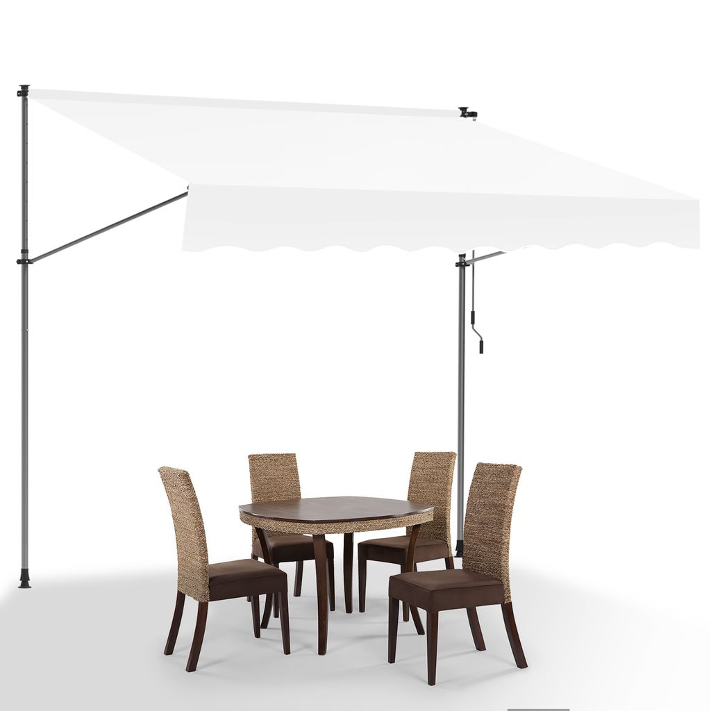 Yakimz Markise Klemmmarkise Balkonmarkise Garten Markisen beständig UV Gelenkarmmarkise Creme 2.5M