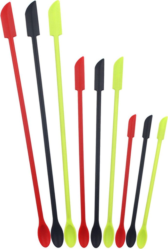 9 mini-spatules en silicone réutilisables, longue spatule Image du produit 