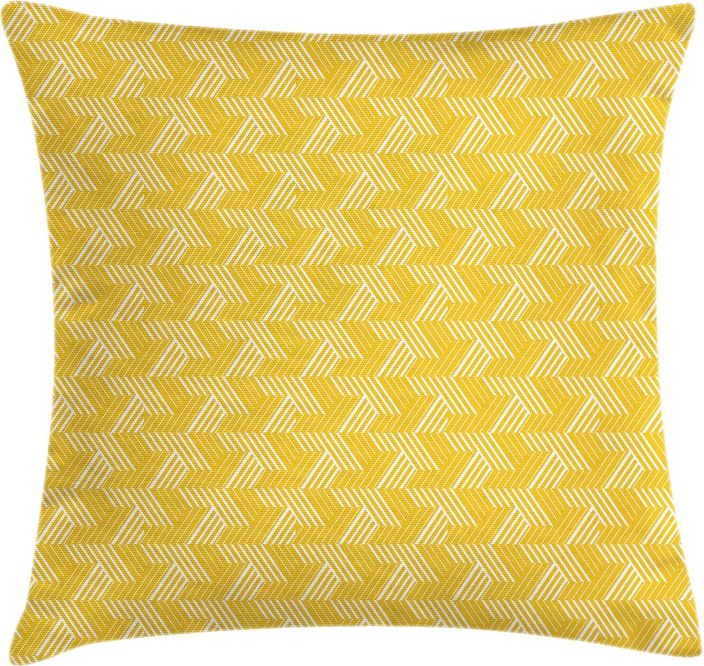 ABAKUHAUS Gelb und Weiß Kissenbezug, Zusammensetzung mit schräger Linie Chevron Shapes Einfachen Lattice Entwurf, 45 x 45 cm, Erde Gelb Weiß