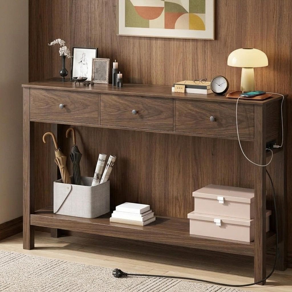 BEALIFE, consolle da ingresso 130x30x80 cm con 3 cassetti | Immagine del prodotto 
