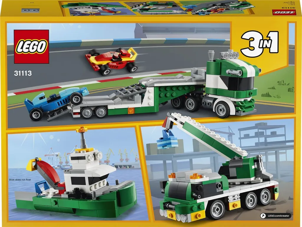 Jeu de construction camion de transport LEGO Creator 3 en 1 modulable - 7