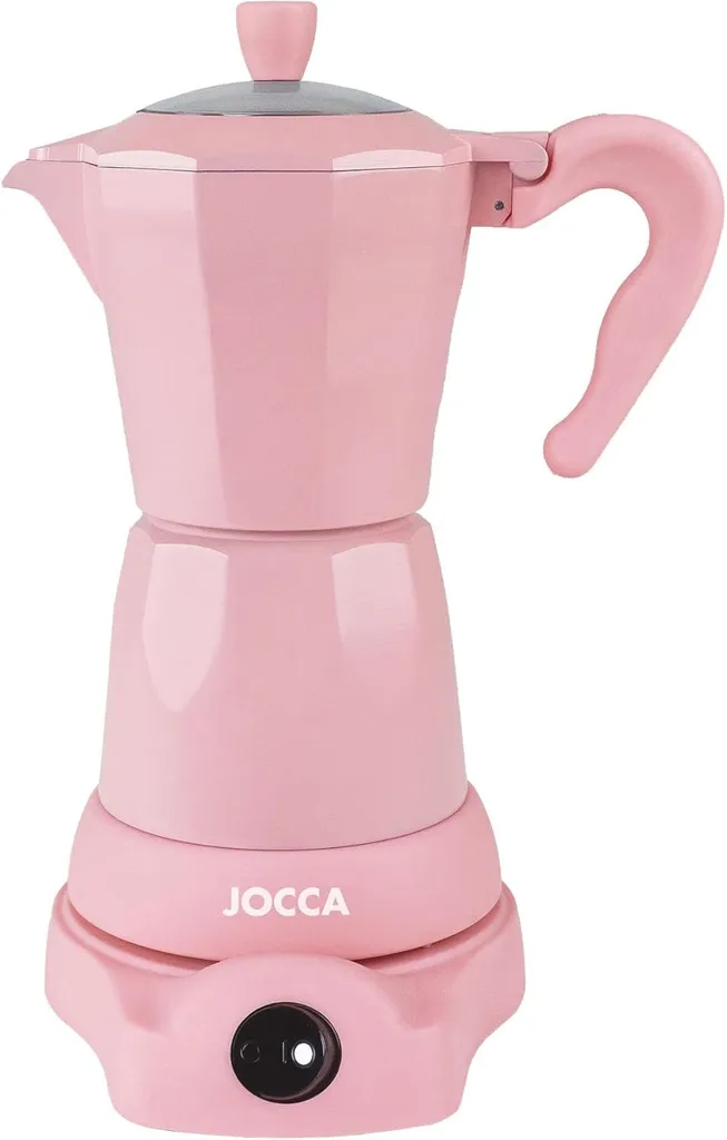 Expresso électrique Jocca rose 6 tasses : fini le café brûlé sur le gaz