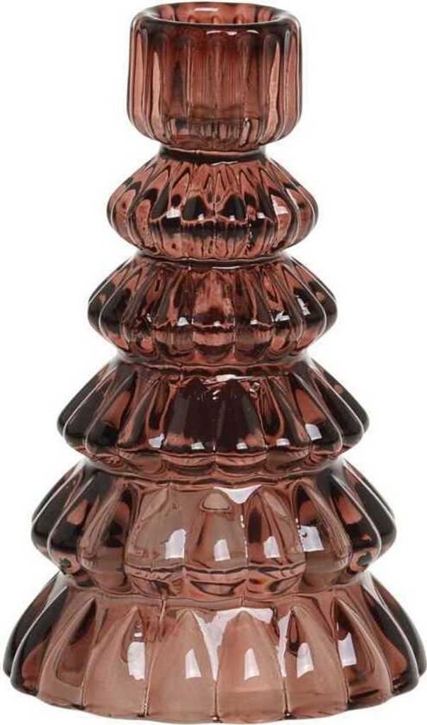 Chic Antique Kerzenhalter TANNENBAUM Glas Rot 13 cm