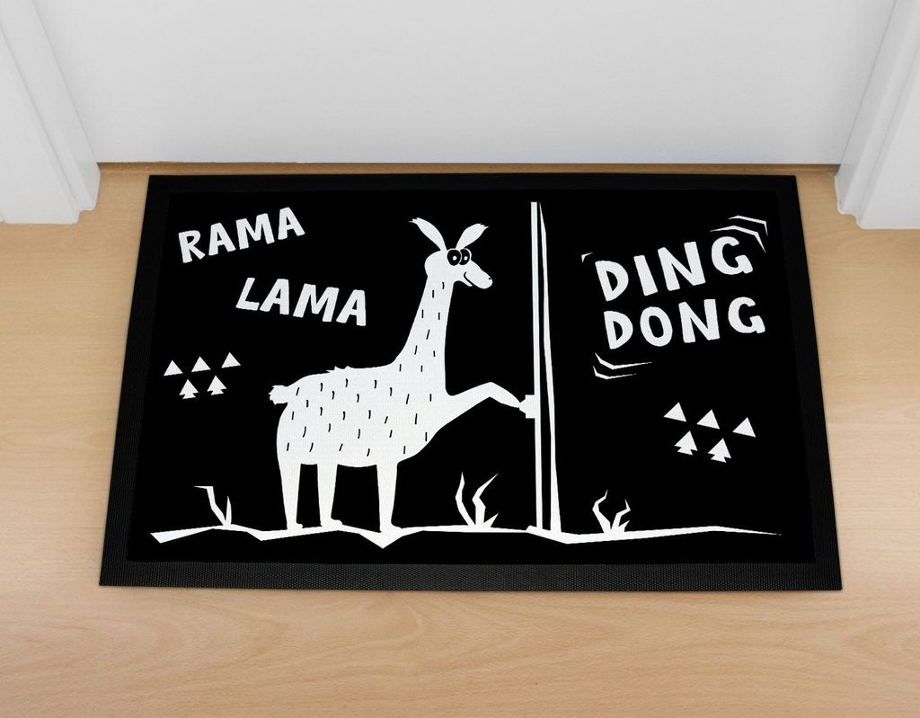 Fußmatte mit Spruch lustig Rama Lama Ding