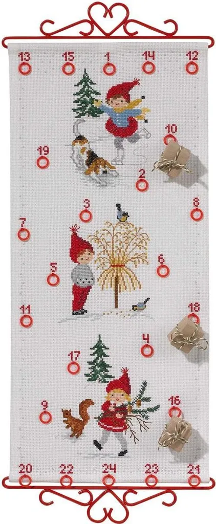Kit Calendrier de l'Avent Eva Rosenstand Point de Croix Compté 25x55cm