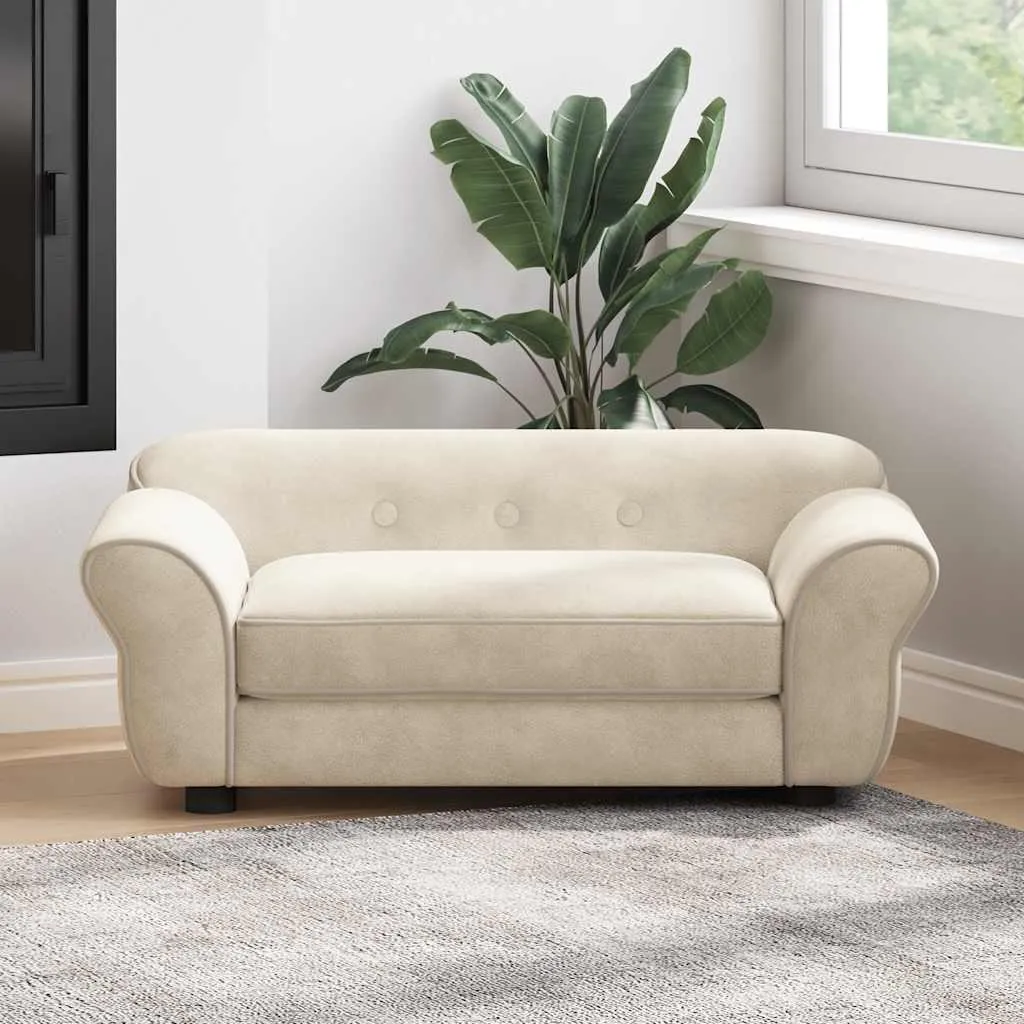 Dormir avec Style : Divan pour Chien en Peluche Crème 72 cm de Longueur