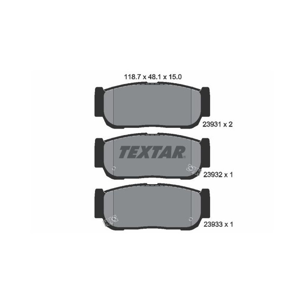 Textar Bremsbeläge hinten für Kia Sorento 1 Ssangyong Kyron Rexton Rodius Stavic