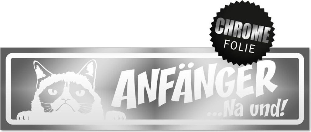 Anfänger na und Katze invertiert Magnetschild Schild magnetisch