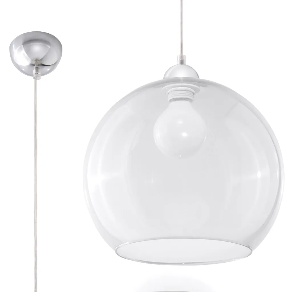 Lampadario Moderno BALL Sollux Trasparente 30cm | Illuminazione E27