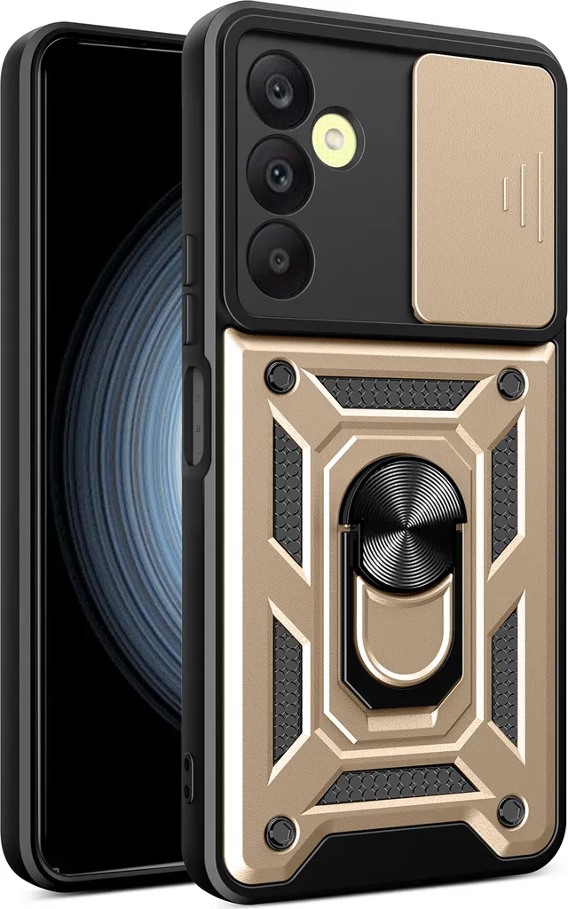 Custodia Rugged Samsung A25 5G Oro: TPU Antiurto e Slide Camera