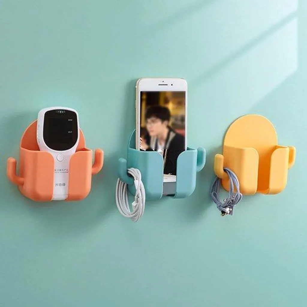 Support téléphone mural contre câbles emmêlés - Fixation sans trou