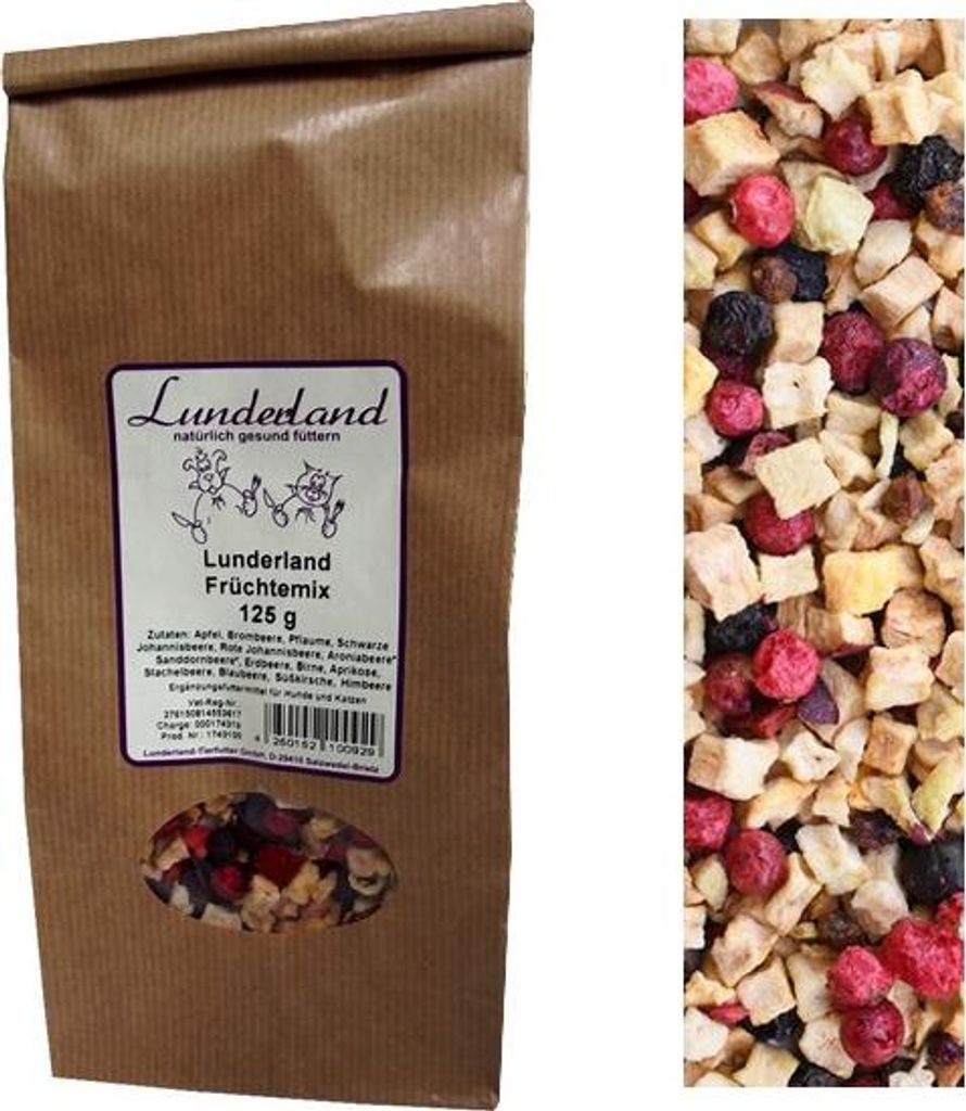 Lunderland Früchtemix 125g mit Apfel, Sanddornbeere, Produktbild 