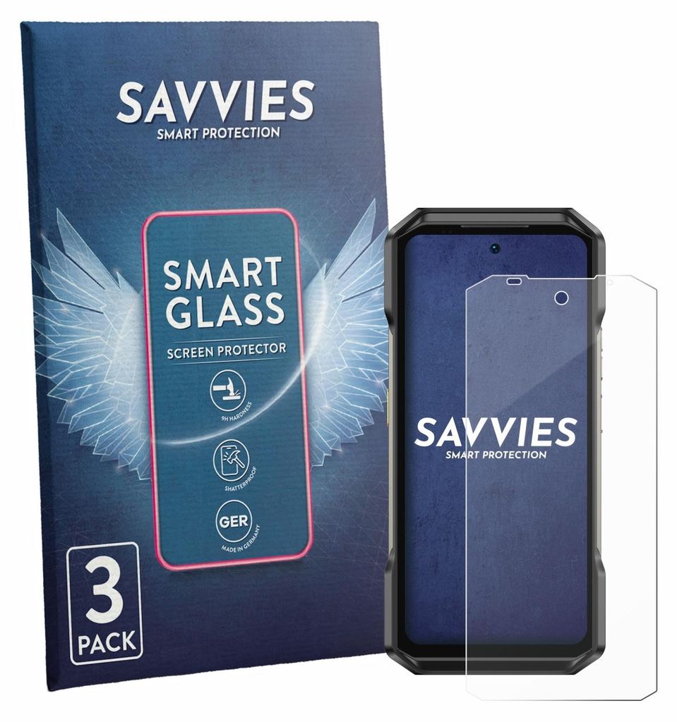 3x Savvies Schutzglas Folie für Ulefone Armor 27T Pro Plus 9H Panzer Schutzfolie Glas Displayschutz klar transparent