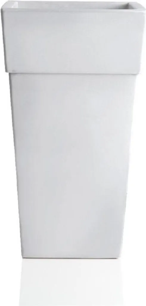 Grand pot de fleurs rond SENSATIONE 40 cm, bac à plantes blanc BAMA