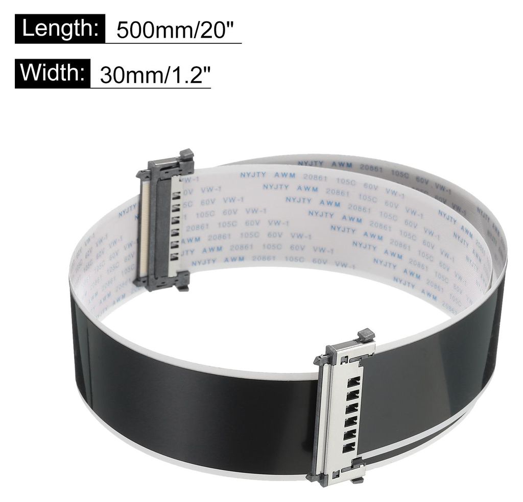 2 Stš¹ck FFC Flexibles Flachbandkabel LVDS Draht 51 Pins 0,5 mm Pitch 500 mm A-Typ fš¹r 4K HD LCD TV, DVD-Player, Touchscreens