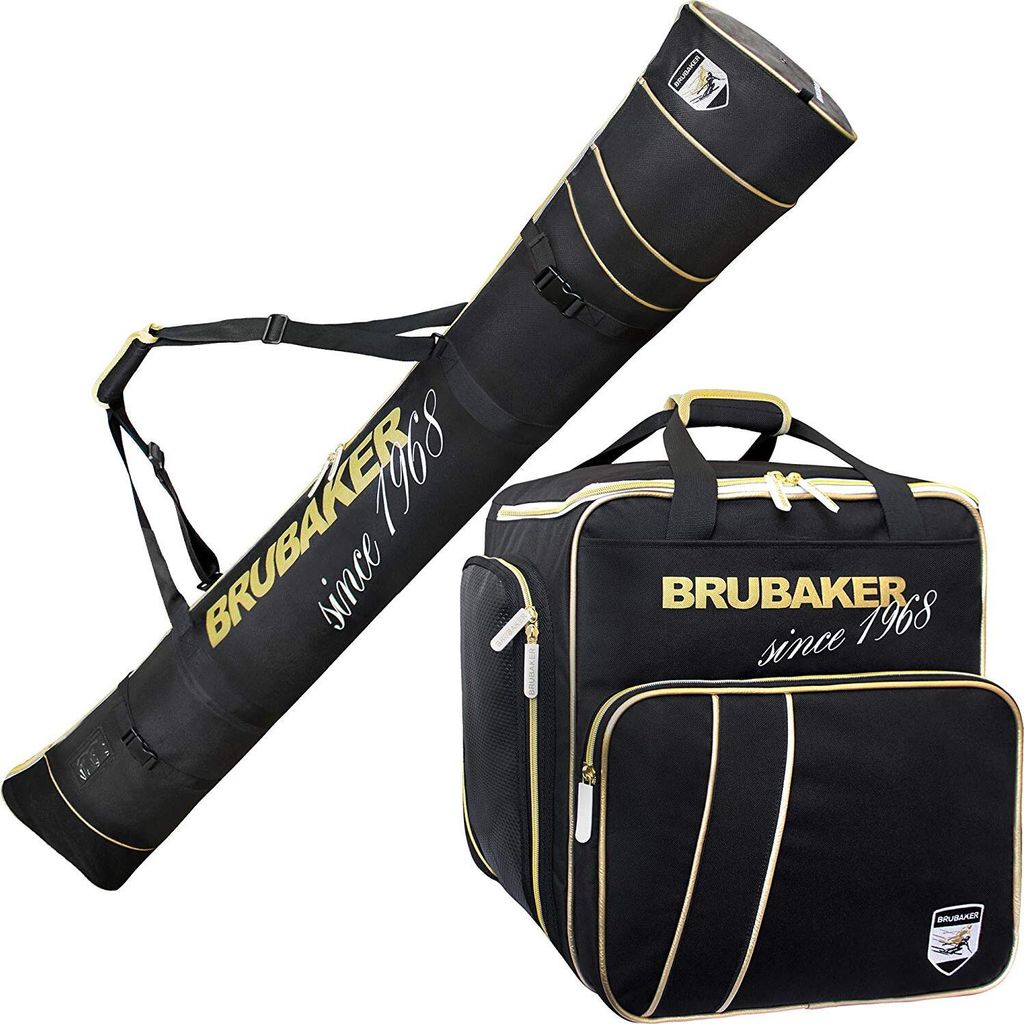 BRUBAKER Kombi Set Grenoble - Skisack 170 cm und Skischuhtasche für 1 Paar Ski + Stöcke + Schuhe + Helm