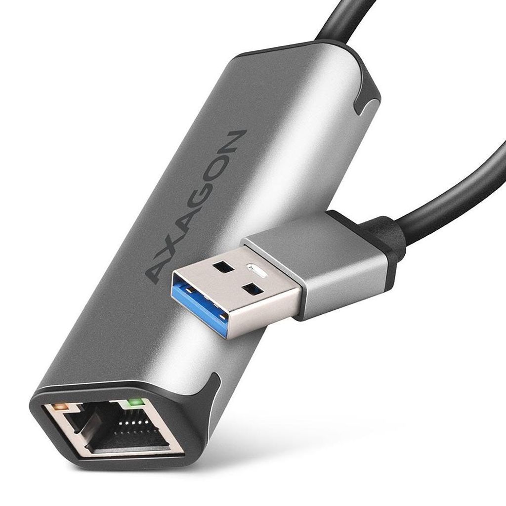 Axagon ADE-25R SuperSpeed USB-A 2.5 Gigabit ALU Ethernet Adapter, Kabelgebunden, USB, Ethernet, 2500 Mbit/s, Grau