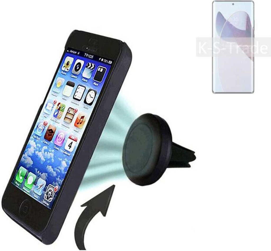 K-S-Trade Kompatibel mit Motorola X30 Pro Auto Handy Halterung KFZ Halter Lüftungsgitterhalterung Air Vent mount Smartphone Halter