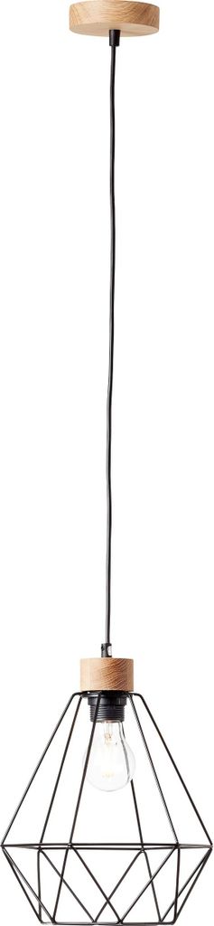 BRILLIANT Drewno Pendelleuchte 25cm schwarz/holzfarbend schwarz/holzfarbend 99530/76