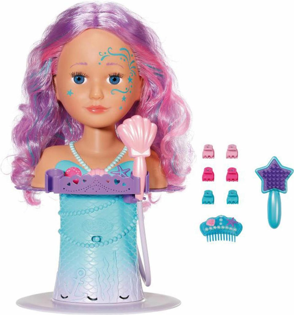 BABY born Sister Styling Mermaid Head, Puppen-Haarstyling-Set, 3 Jahr(e), Batterien erforderlich, 917 g