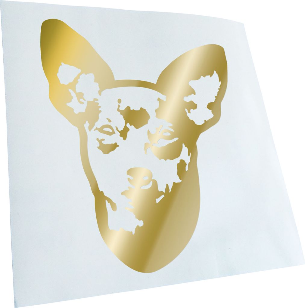 Kiwistar - Autoaufkleber - miniature pinscher Hund - Goldchrom - 24x20cm - Aufkleber für Auto, Laptop, Fahrrad, LKW, Motorrad mehrfarbig JDM Decal...