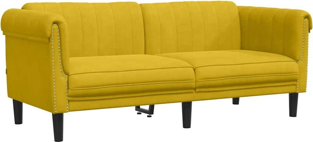 vidaXL Sofa 2-Sitzer Gelb Samt