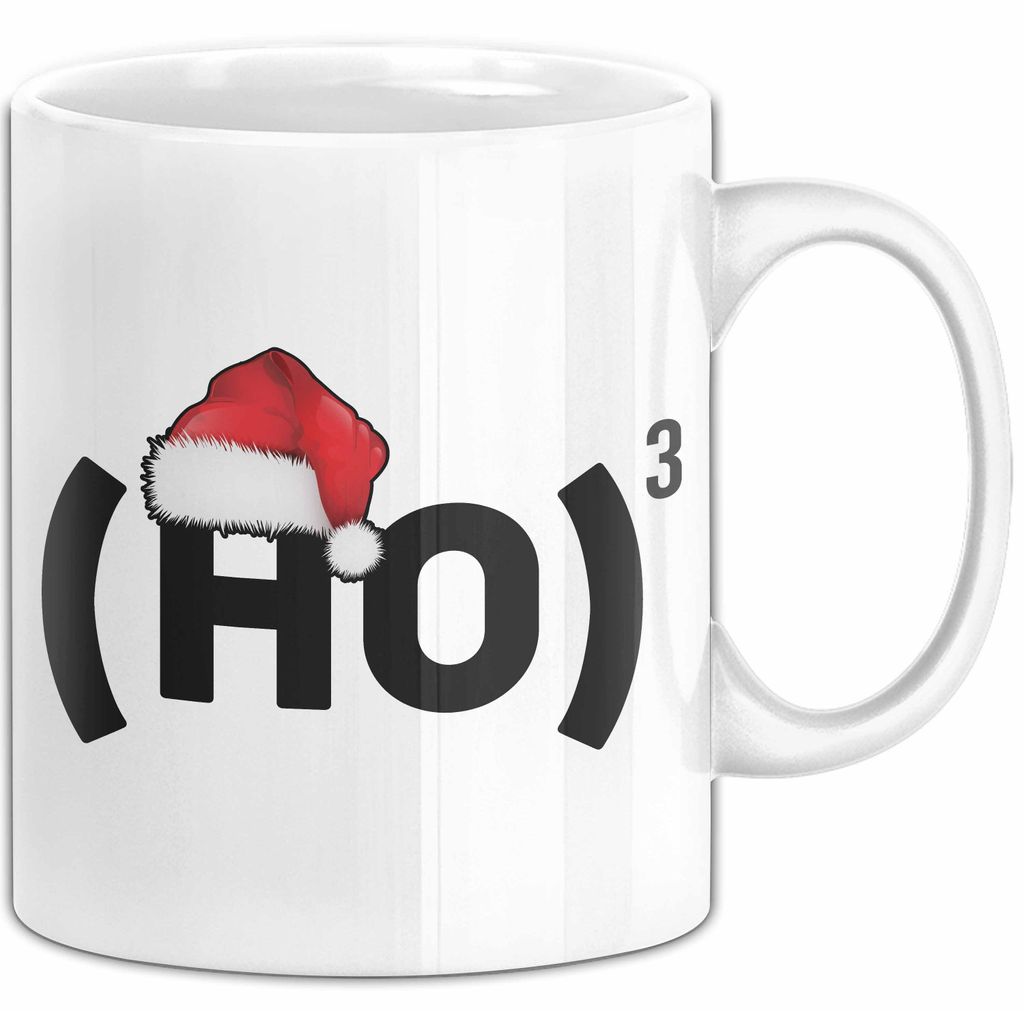 Chemielehrer Unterricht Tasse Geschenk Lustige Geschenkidee Spruch Ho Ho Ho Christmas Santa (Weiß)