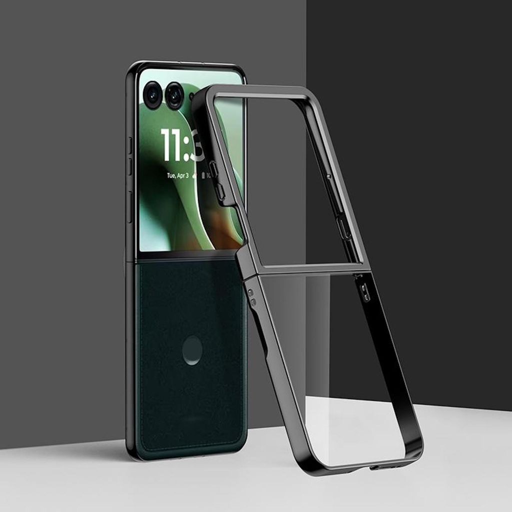 Kunststoff Hülle für Motorola Razr 60 Ultra 6D Electroplating stoßfest Schwarz
