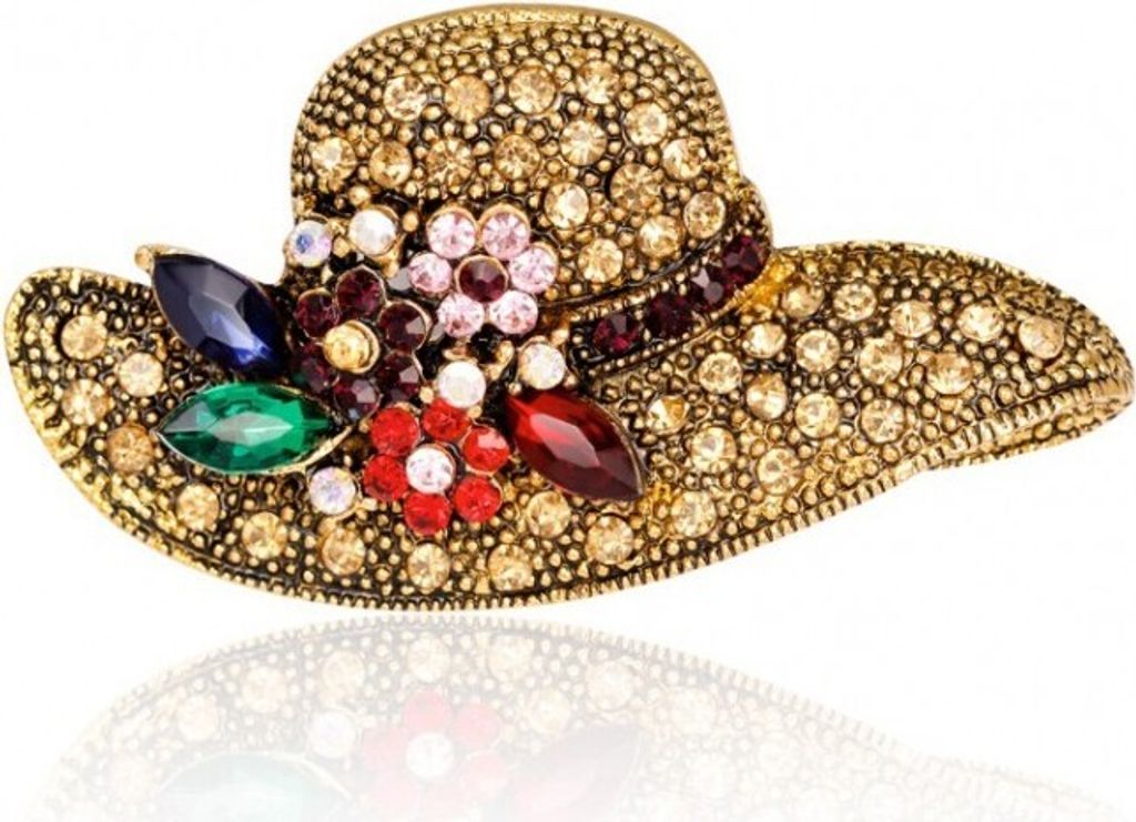 Elegante dekorative Brosche CRYSTAL CAPSULE BZ114, Kristall, 5,3x2,7 cm, Nickel- und Chromfrei