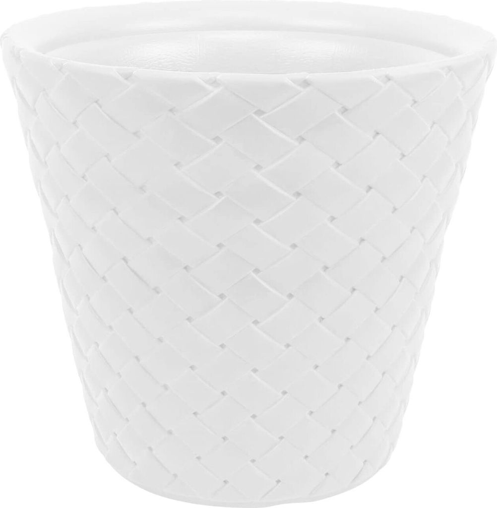 Blumentopf MATUBA, Kunststoff, Rattan Stil, Weiß, 40x37 cm Produktbild 
