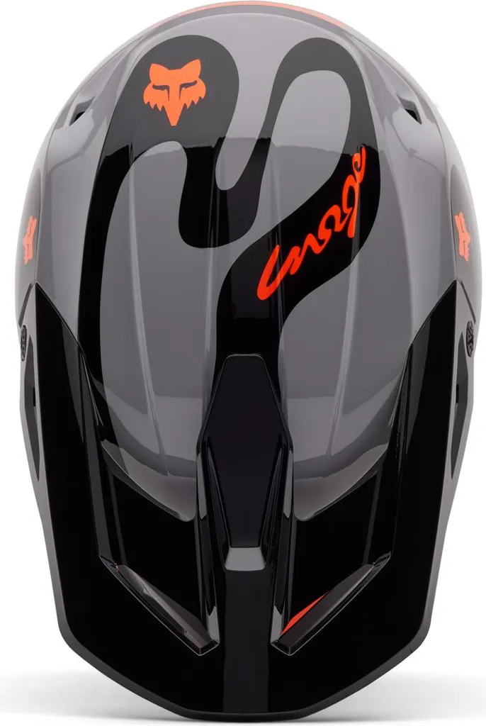 Casque cross Fox V1 Emotion noir et orange avec ventilation active