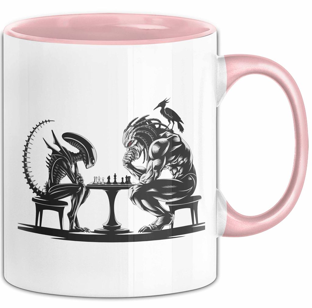 Alien vs. Predator Tasse Geschenk Lustige Geschenkidee (Rosa)