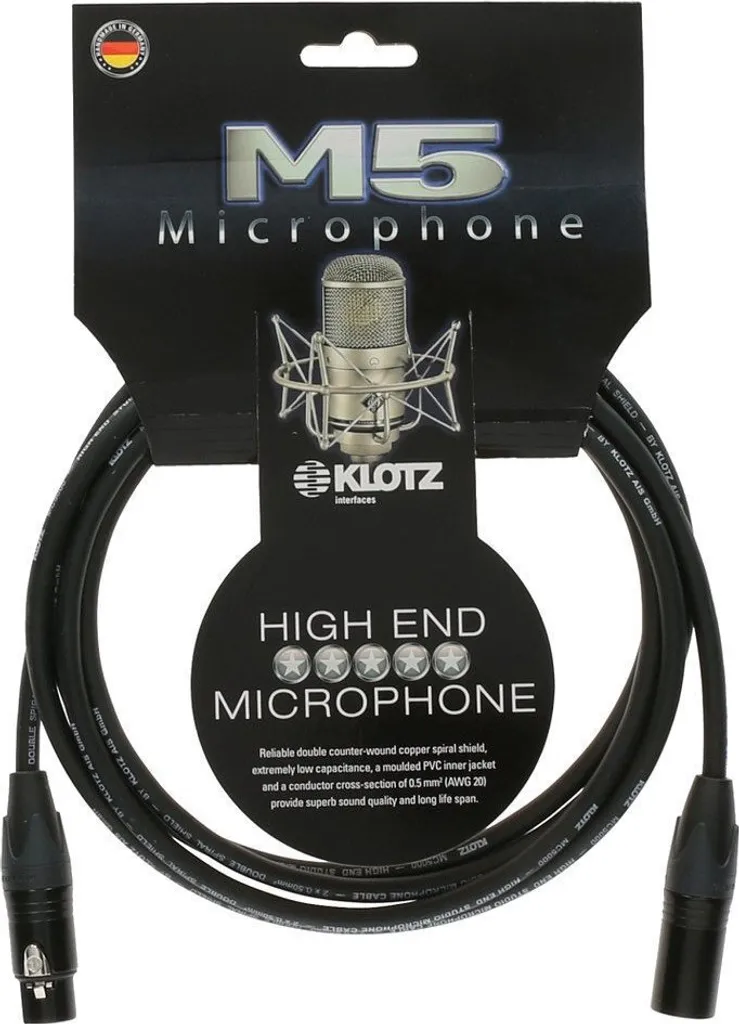 Câble micro 6m Klotz M5FM06 idéal pour studio et scène en direct
