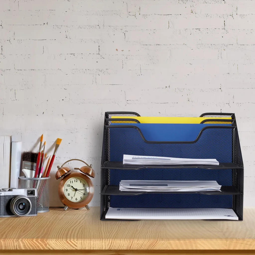Vassoio Portadocumenti 5 Scomparti RD28951 | Organizer Scrivania Metallo - 5