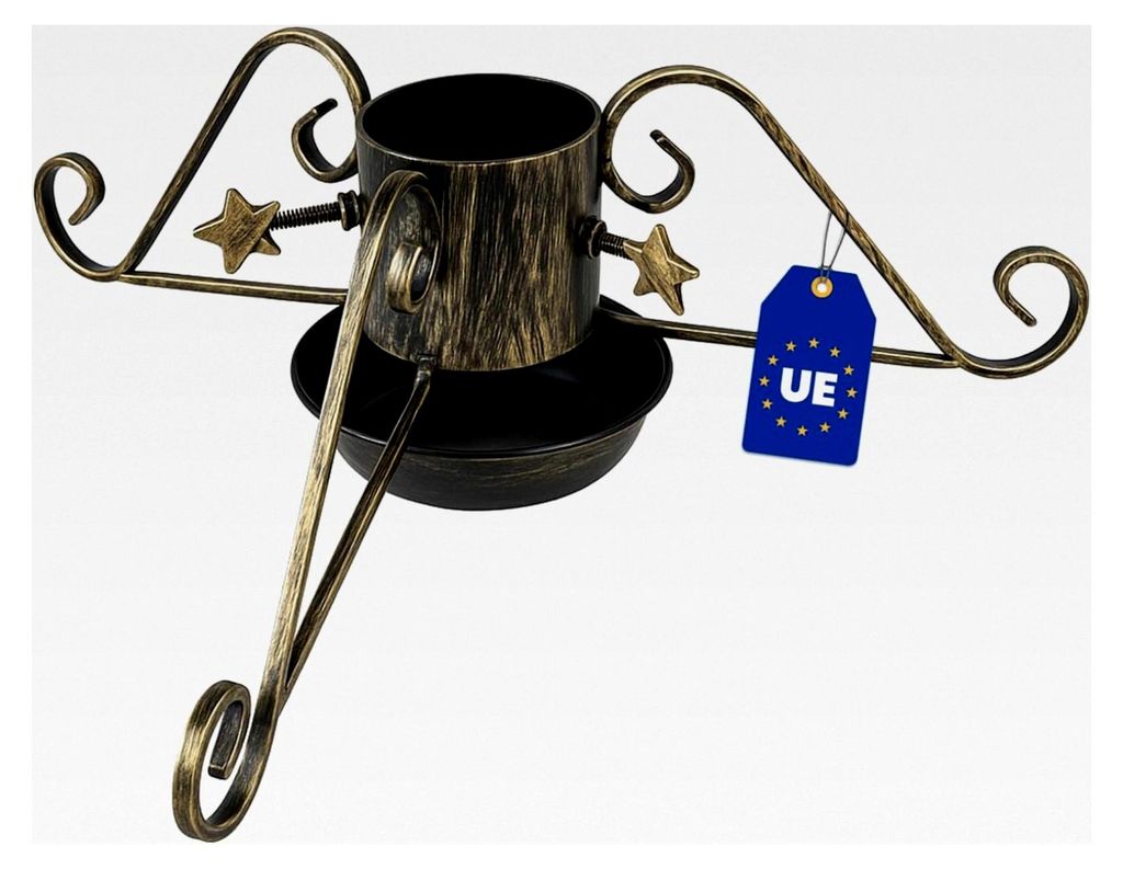 Christbaumständer mit Wassertank - 60x60x20 cm - Belastbarkeit bis 180 kg - Gold Patina