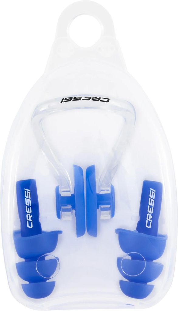Cressi Aqua Kit Ear Plugs + Nose Clip blue