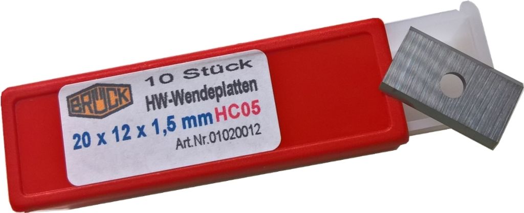 Brück HM Wendemesser Wendeplatten HW 20 x 12 x 1,5 Falzkopf Fügemesserkopf 10 St