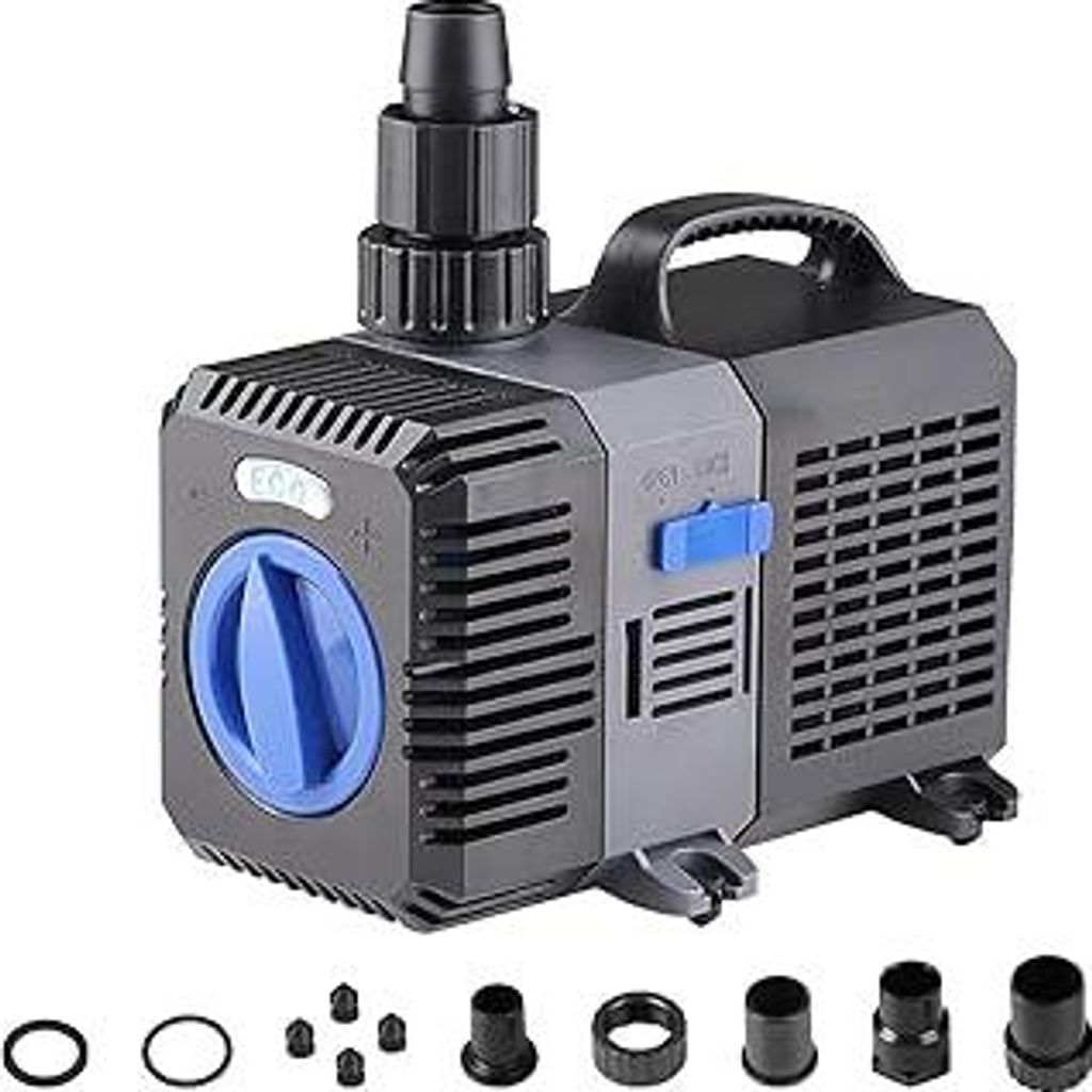 Super Eco Teichpumpe Filterpumpe 3000L/H 10W Energiespar Wasserpumpe Koiteich Bachlaufpumpe Springbrunnenpumpe Aquarium Pumpe Brunnen Pumpe für Au...