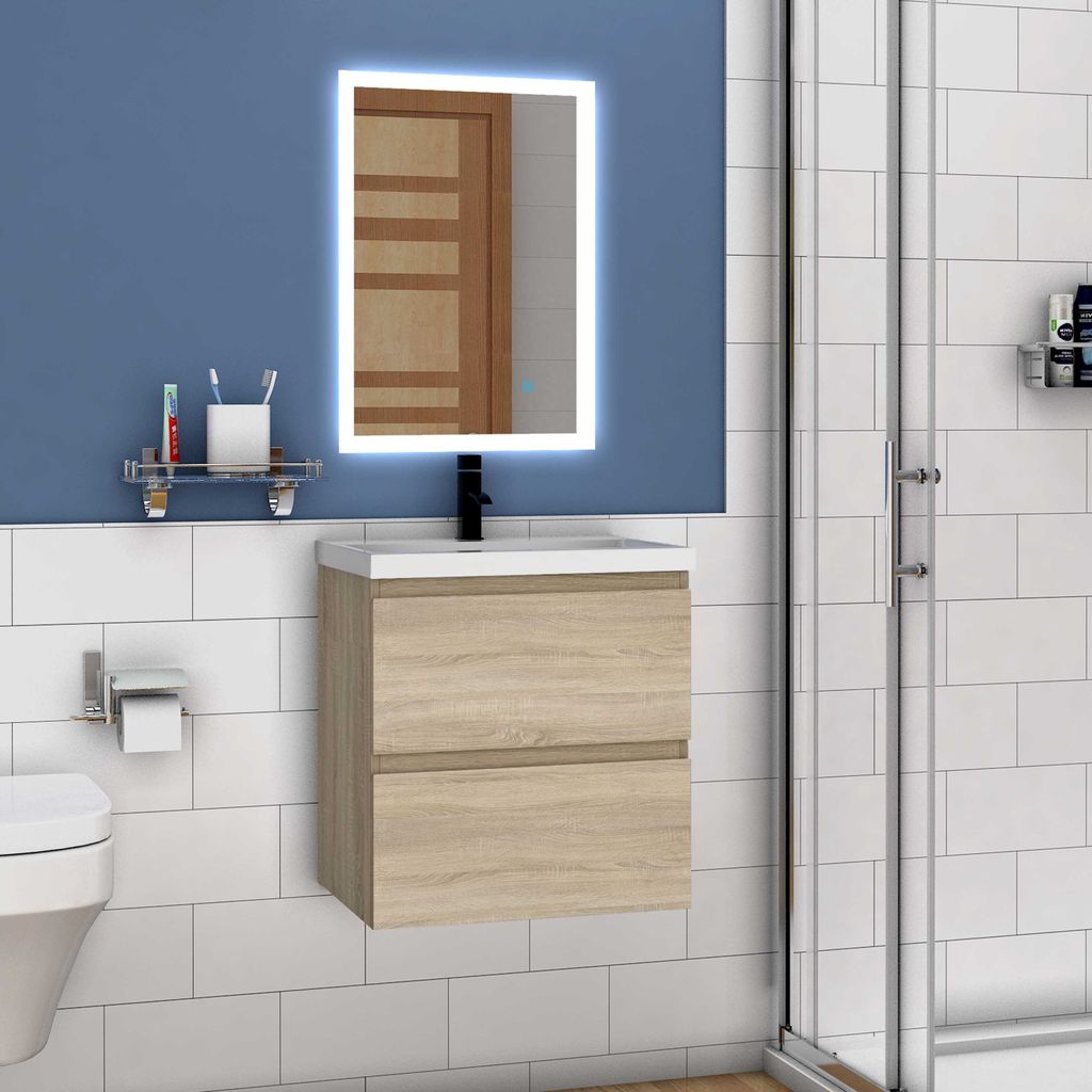 Waschtisch mit Unterschrank 50 cm Waschbecken Keramik mit Produktbild 4