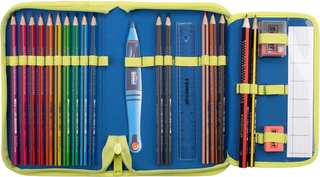 Scout Neo Planets : Sac d'école LED bleu marine - Set complet 4 pièces - 8
