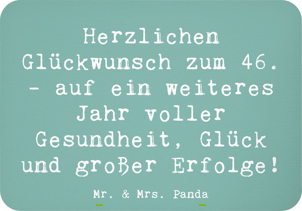 Mr. & Mrs. Panda magnet Spruch 46. Geburtstag Glückwünsche - Meeresbrise - Geschenk, Freude, Kühlschrankmagnet, haftmagnet, Happy Birthday, Alte...